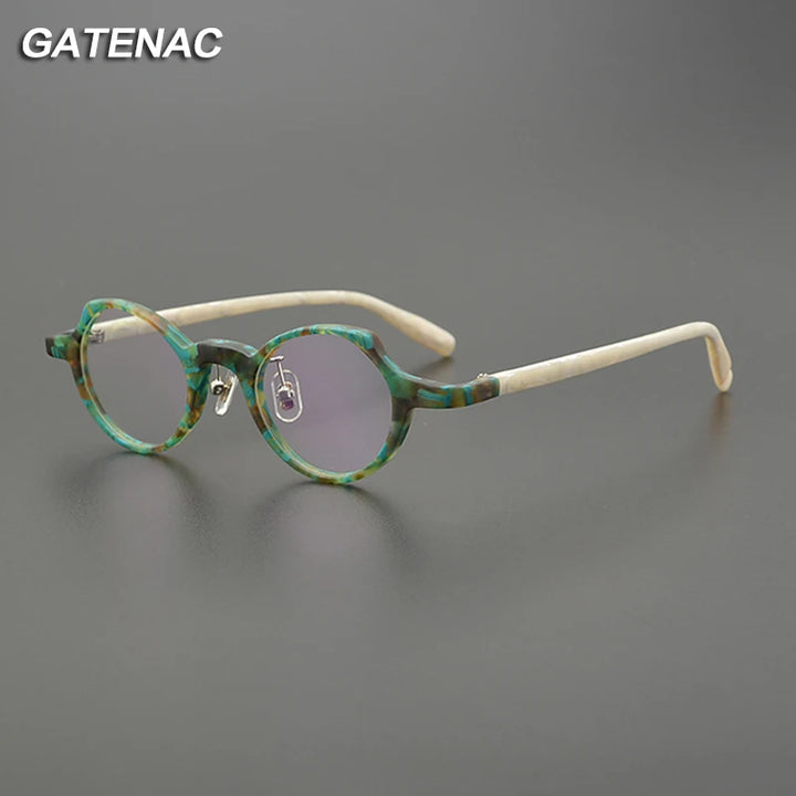 Gatenac Unisex Full Rim Cat Eye Polygon Acetate Eyeglasses Gxyj1210 Full Rim Gatenac