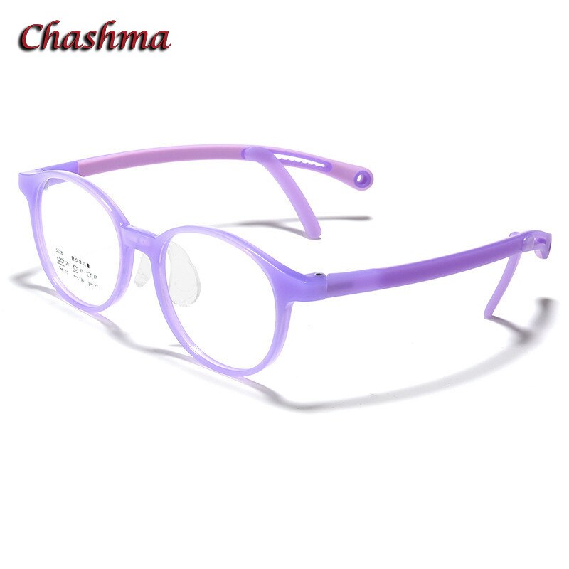 Chashma Unisex Children's Full Rim Round Tr 90 Titanium Eyeglasses 5028 Full Rim Chashma Purple