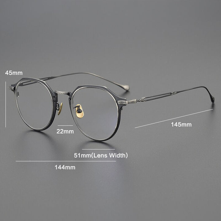 Gatenac Unisex Full Rim Octagonal Titanium Eyeglasses Gxyj1123 Full Rim Gatenac