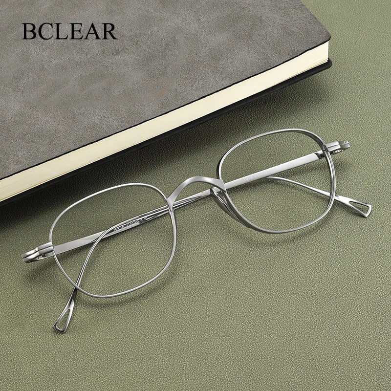 Bclear Unisex Full Rim Oval Titanium Eyeglasses 1019 Full Rim Bclear   