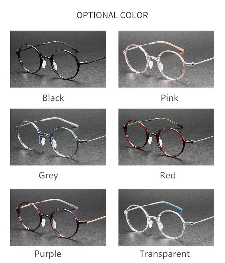 Aimee Unisex Full Rim Round Titanium Acetate Eyeglasses 8635 Full Rim Aimee