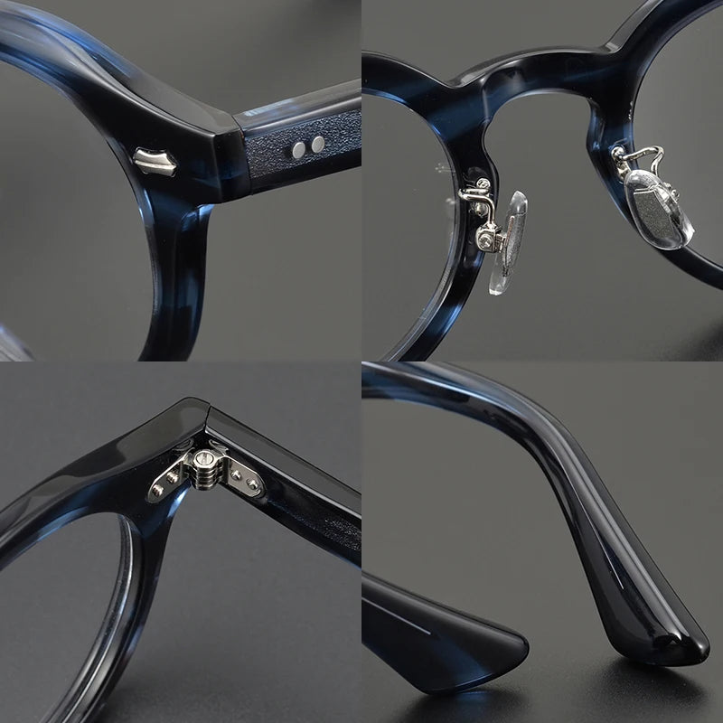 Black Mask Unisex Full Rim Round Acetate Eyeglasses Nn016  Black Mask   