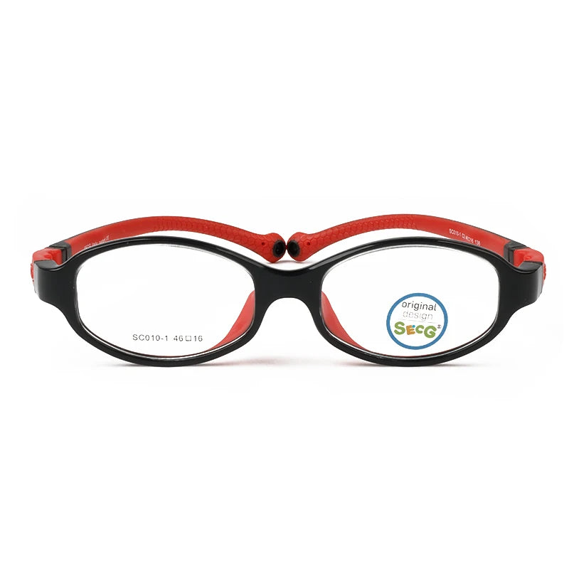 Secg Unisex Children's Full Rim Oval Tr 90 Silicone Eyeglasses 193101 Full Rim Secg