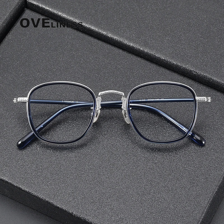 Oveliness Women's Full Rim Square Acetate Titanium Eyeglasses 14043 Full Rim Oveliness