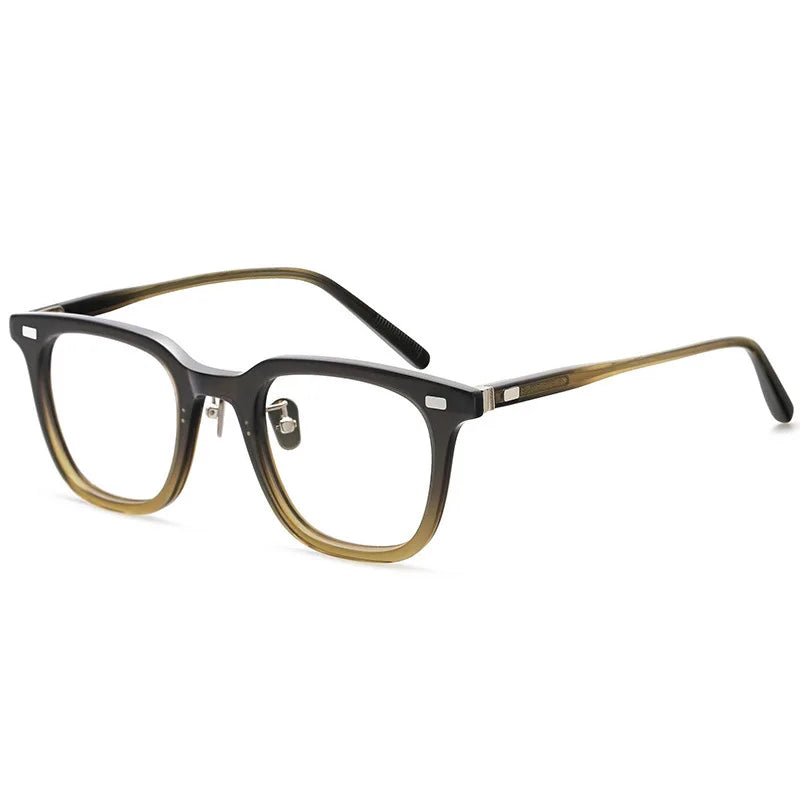 Black Mask Women's Full Rim Square Acetate Eyeglasses Bm319 Full Rim Black Mask Black-Green