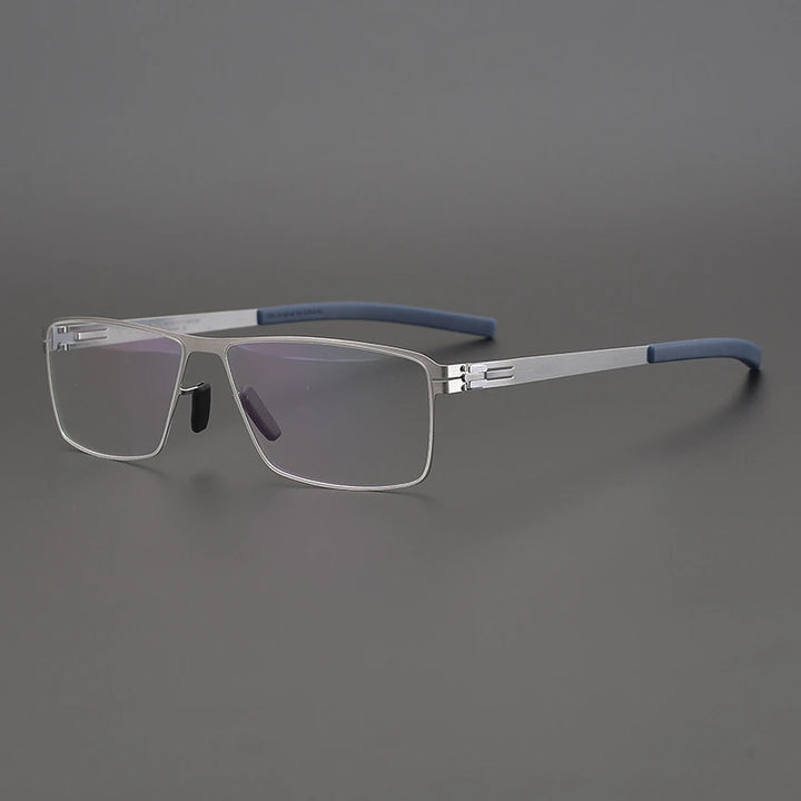 Black Mask Unisex Full Rim Rectangle Screwless Steel Eyeglasses 4795 Full Rim Black Mask