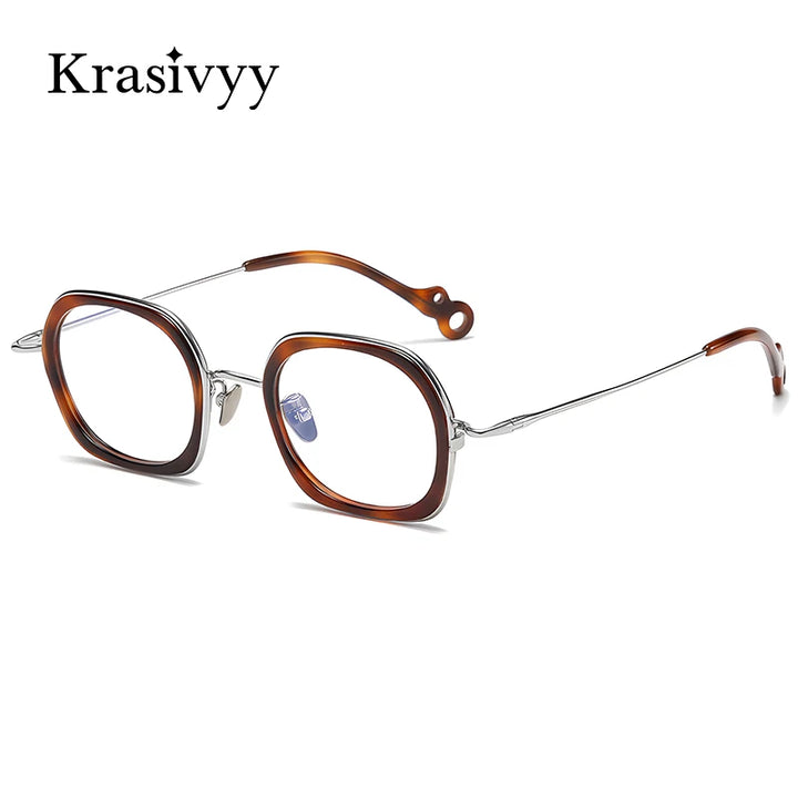 Krasivyy Women's Full Rim Square Titanium Acetate Eyeglasses 45962 Full Rim Krasivyy