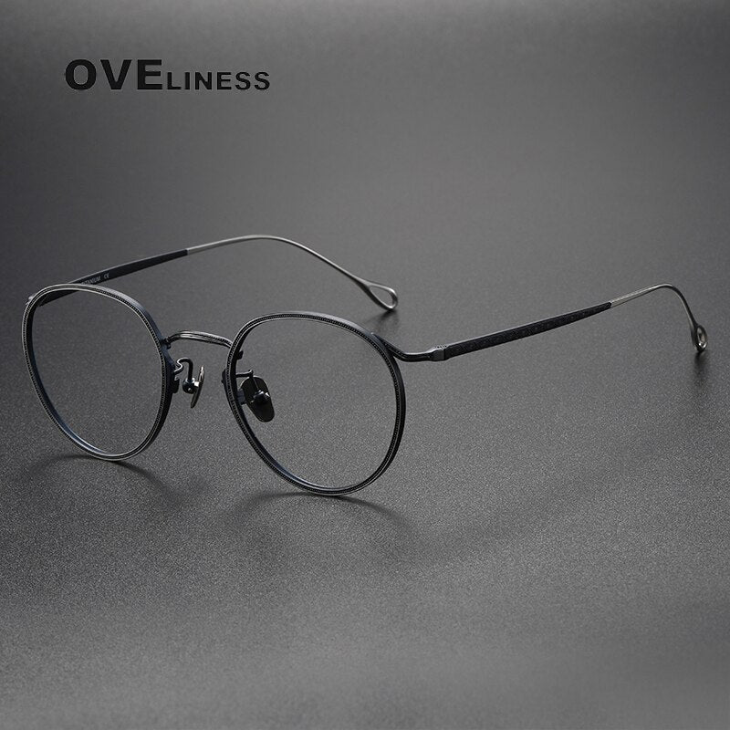 Oveliness Unisex Full Rim Square Titanium Eyeglasses 156b Full Rim Oveliness blue silver