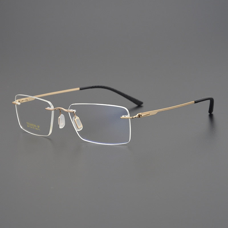 Bclear Unisex Rimless Square Titanium Eyeglasses My9911 Rimless Bclear