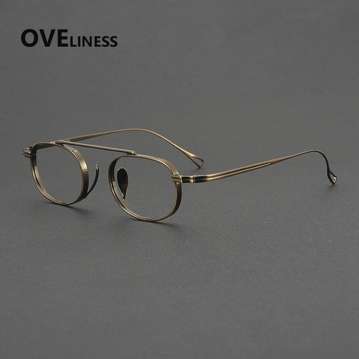 Oveliness Unisex Full Rim Square Double Bridge Titanium Eyeglasses 99504