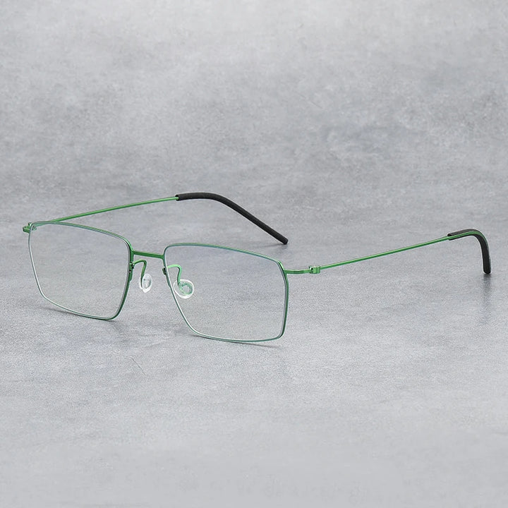 Black Mask Unisex Full Rim Square Screwless Titanium Eyeglasses 45509
