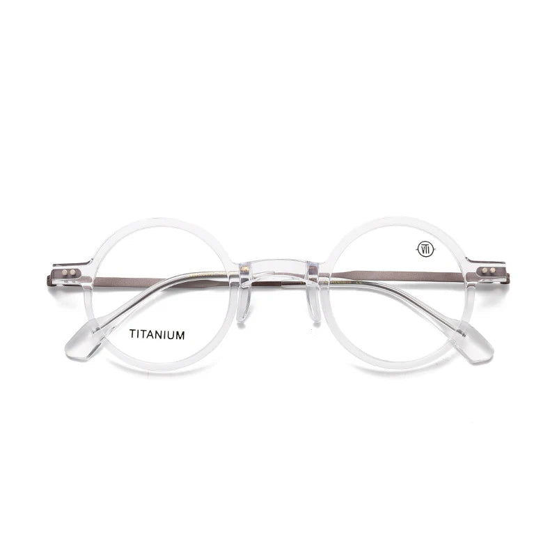 Nobler Unisex Full Rim Round Acetate Titanium Eyeglasses 396100