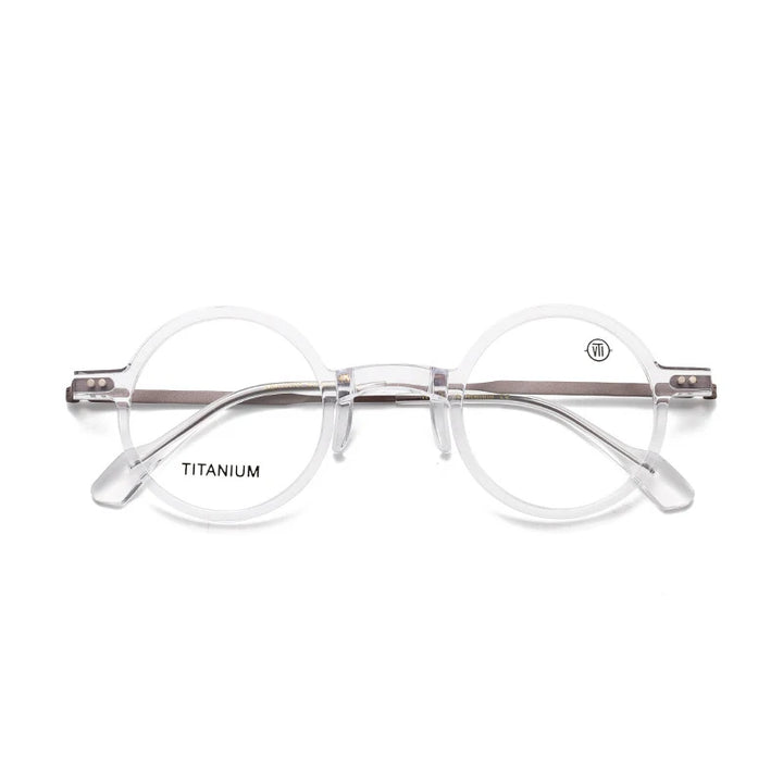 Nobler Unisex Full Rim Round Acetate Titanium Eyeglasses 396100