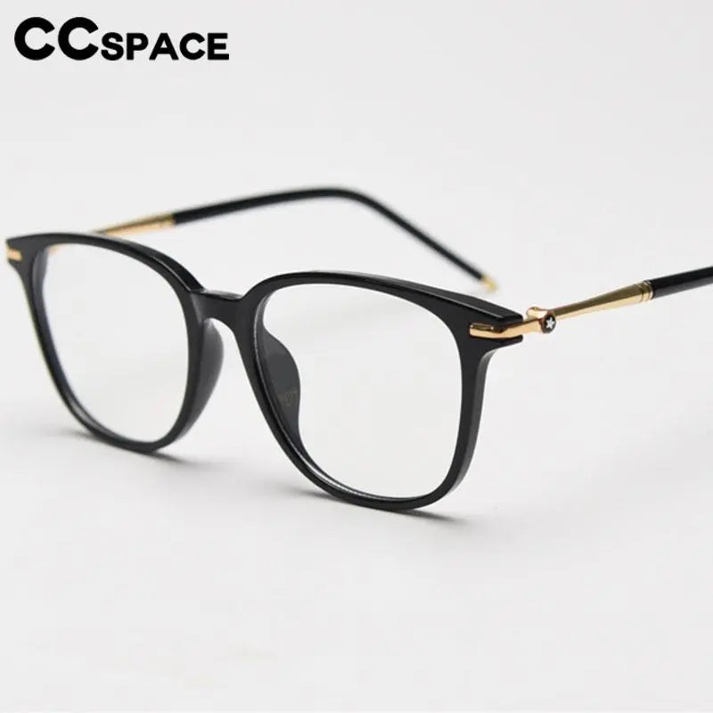 CCspace Unisex Full Rim Square Tr 90 Titanium Eyeglasses 56968 Full Rim CCspace