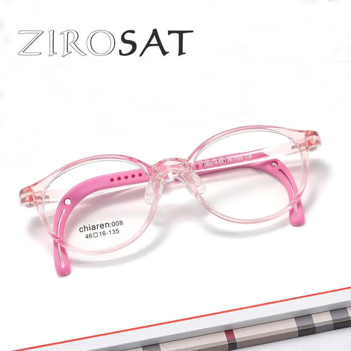 Zirosat Unisex Children's Full Rim Oval Tr 90 Silicone Eyeglasses 9911 Full Rim Zirosat