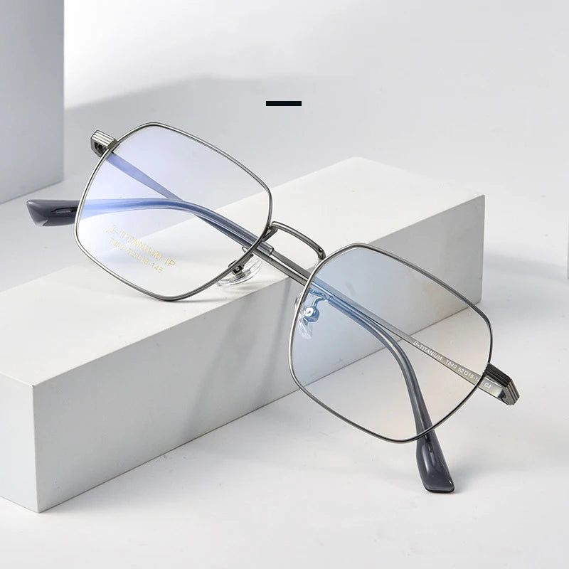 Gmei Unisex Full Rim Polygon Titanium Eyeglasses T840 Full Rim Gmei Optical