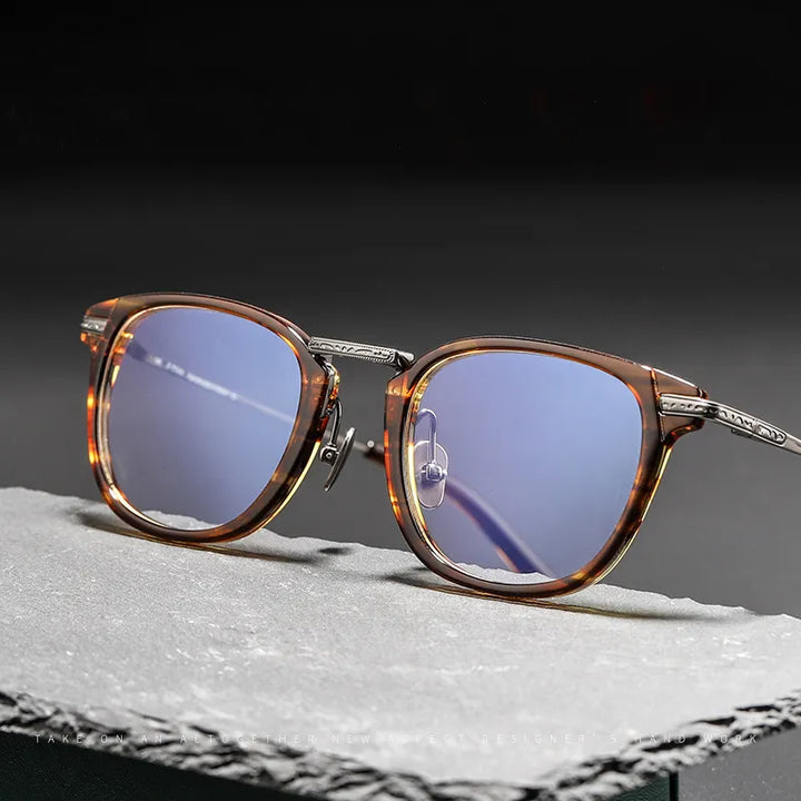 Black Mask Unisex Full Rim Titanium Acetate Square Eyeglasses G817 Full Rim Black Mask