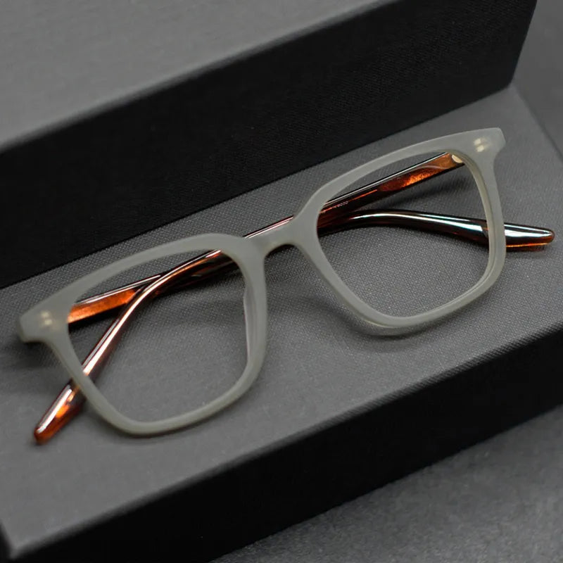 Black Mask Men's Full Rim Square Acetate Eyeglasses 9020 Full Rim Black Mask