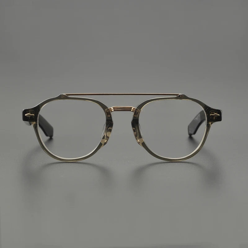 Black Mask Unisex Full Rim Round Double Bridge Acetate Alloy Eyeglasses 68rx Full Rim Black Mask
