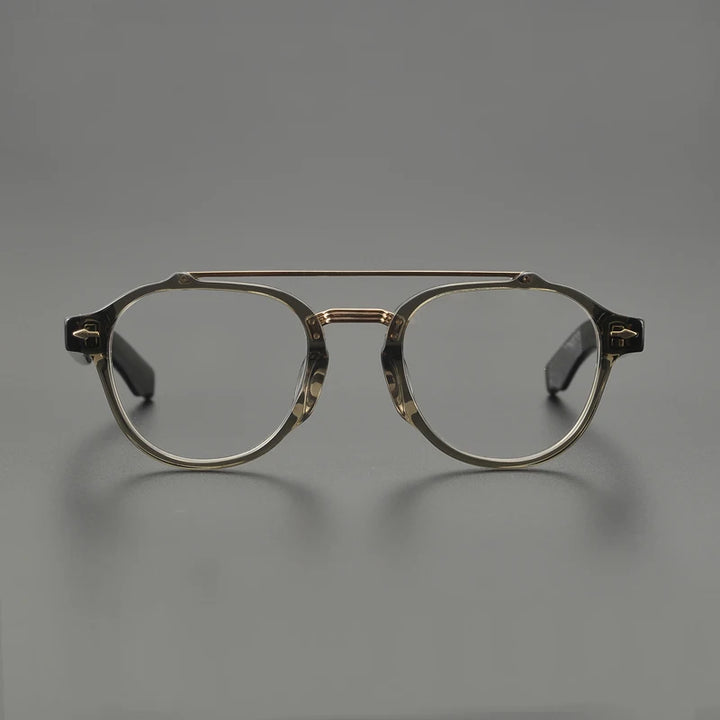 Black Mask Unisex Full Rim Round Double Bridge Acetate Alloy Eyeglasses 68rx Full Rim Black Mask
