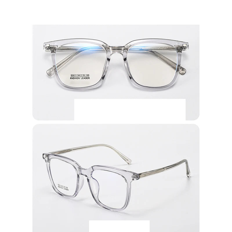 Xbora Unisex Full Rim Square Tr 90 Titanium Eyeglasses 55011
