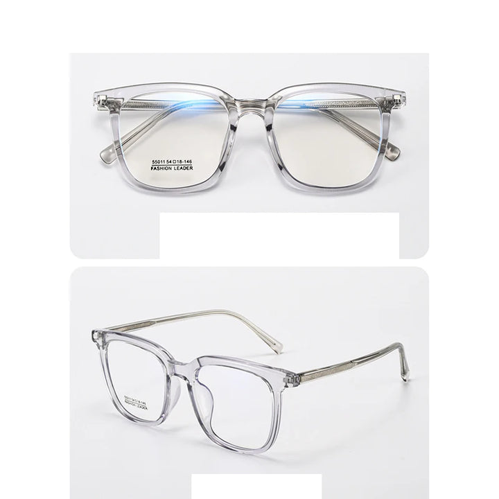 Xbora Unisex Full Rim Square Tr 90 Titanium Eyeglasses 55011