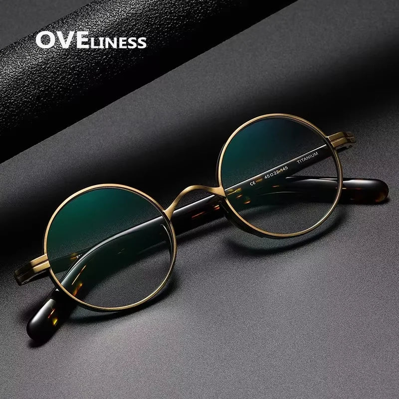 Oveliness Women's Full Rim Round Titanium Eyeglasses 91101