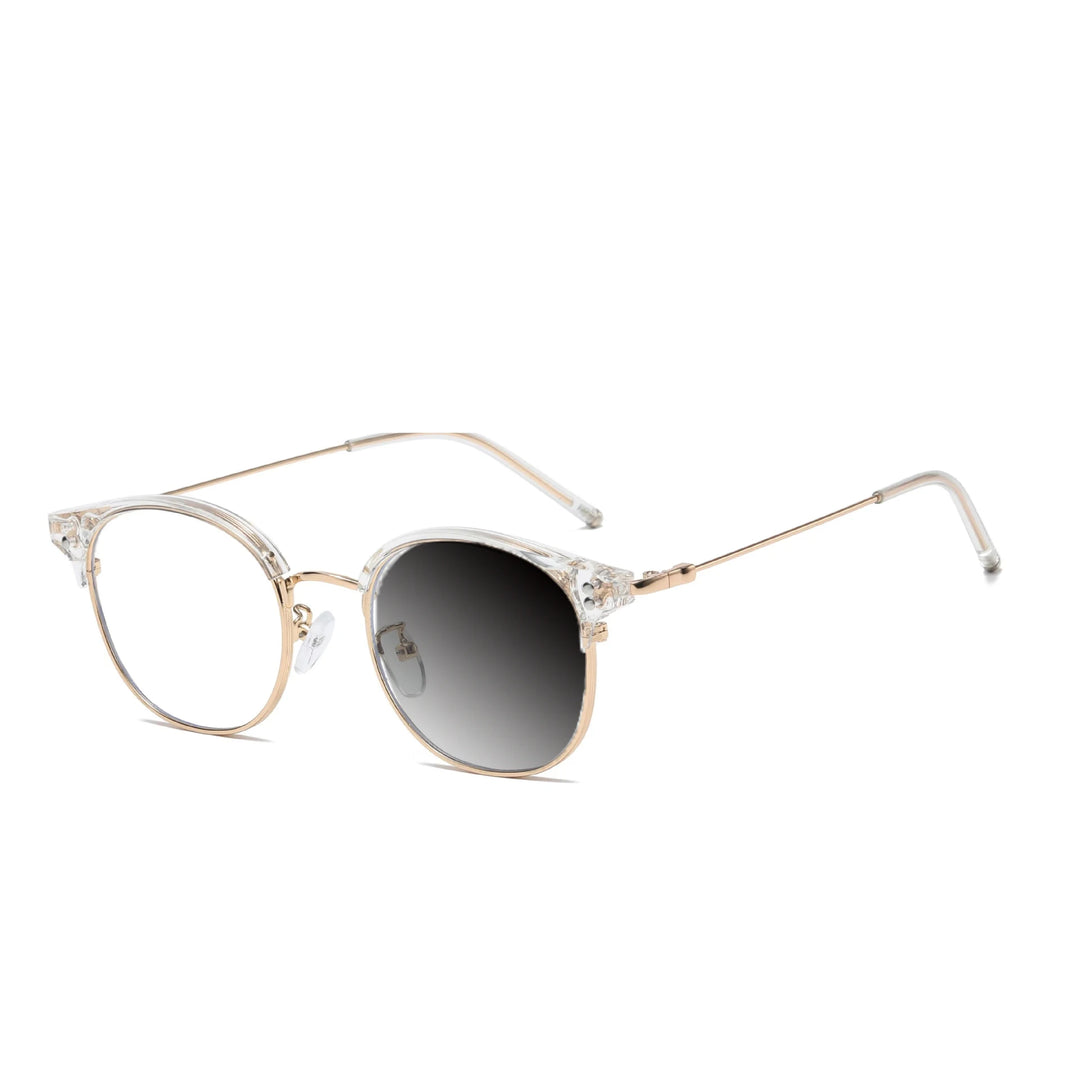 Kocolior Mens Full Frame Small Browline Square Alloy Reading Glasses 22001 Reading Glasses Kocolior Photochromic Trans 0