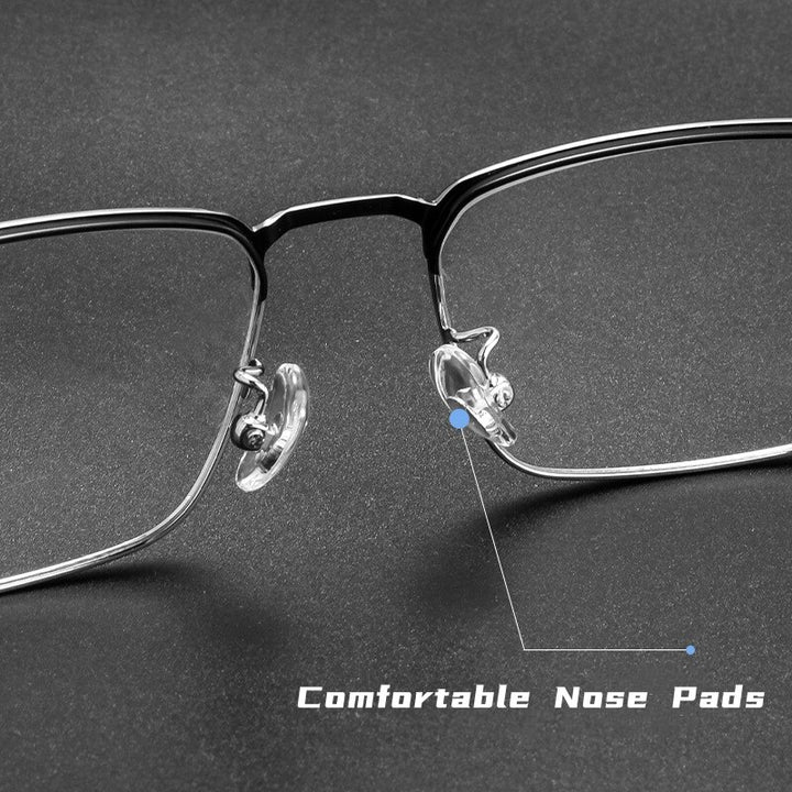 Yimaruili Men's Semi Rim Square Alloy Eyeglasses 0608 Semi Rim Yimaruili Eyeglasses