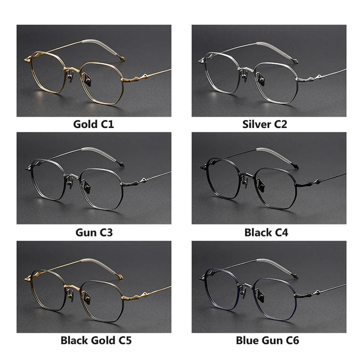 Oveliness Unisex Full Rim Polygon Titanium Eyeglasses 4220 Full Rim Oveliness