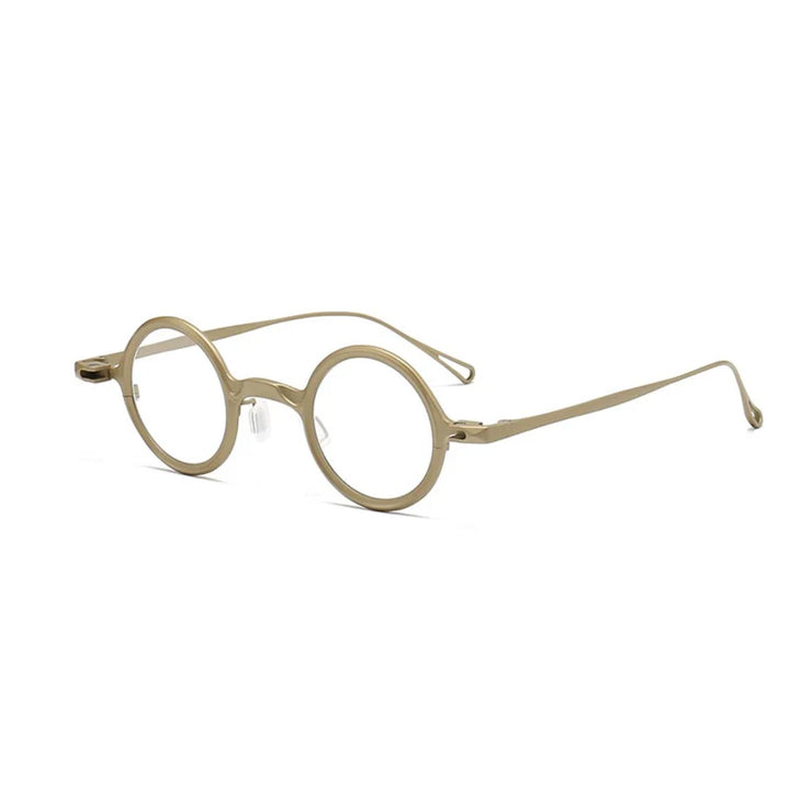 Yujo Unisex Full Rim Round Titanium Eyeglasses Clip On Polarized Sunglasses Y4238 With Clip Ons Yujo