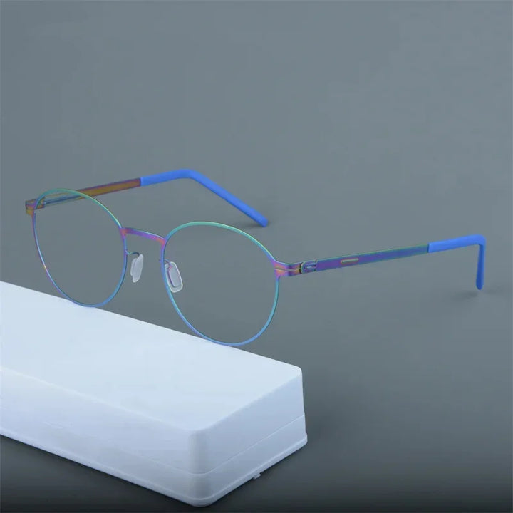 Aimee Women's Full Rim Oval Round Screwless Titanium Eyeglasses 13518