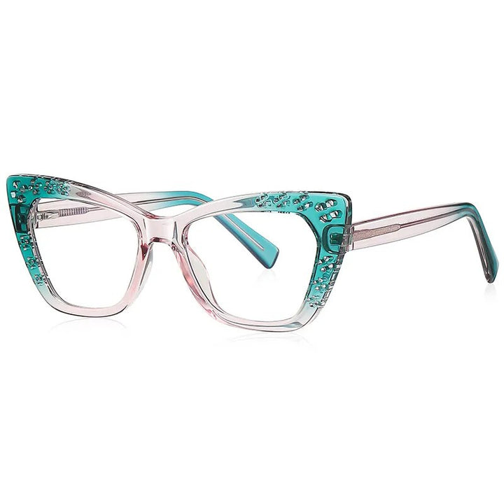 CCspace Women's Full Rim Cat Eye Tr 90 Titanium Reading Glasses R57000 Reading Glasses CCspace