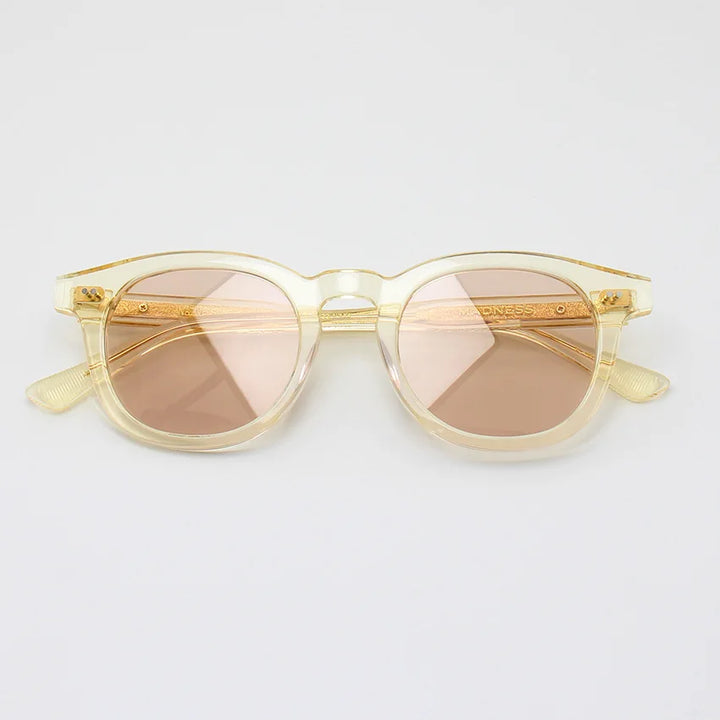Black Mask Unisex Full Rim Square Acetate Polarized Sunglasses 4946 Sunglasses Black Mask Yellow-Light Brown As Shown