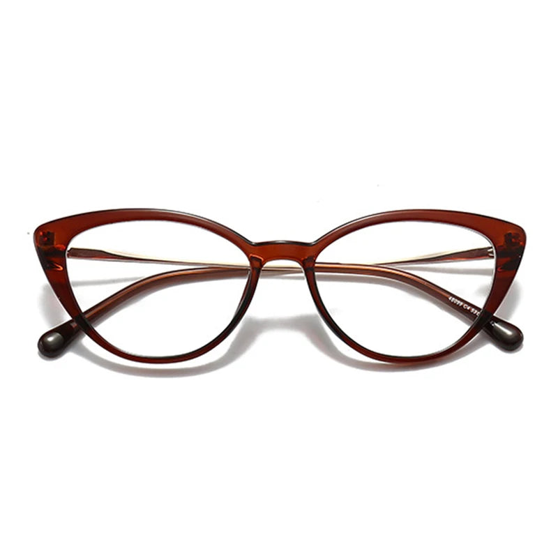 Hdcrafter Unisex Full Rim Oval Cat Eye Acetate Eyeglasses 48099 Full Rim Hdcrafter Eyeglasses Tea