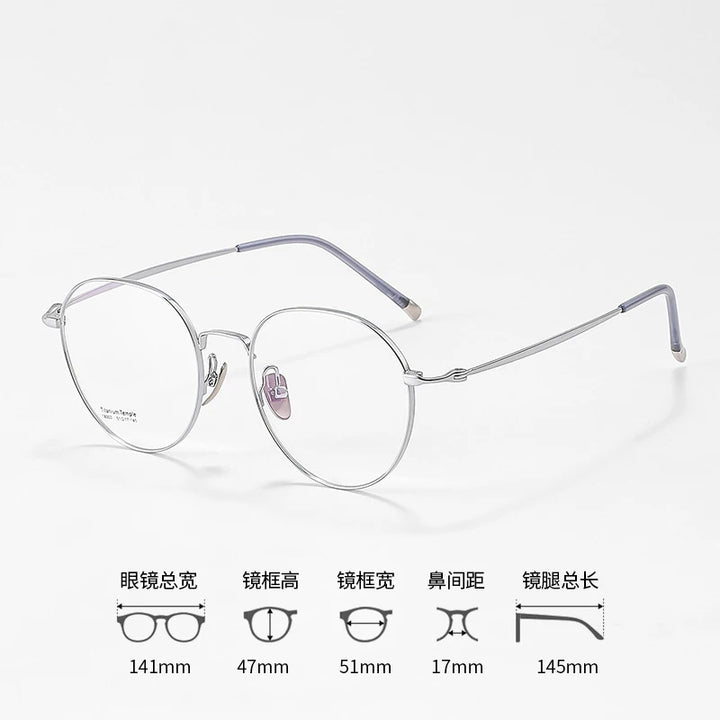 Xbora Unisex Full Rim Oval Round Titanium Eyeglasses 18005