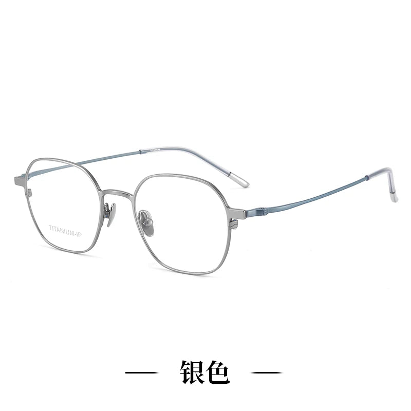 Reven Jate Women's Full Rim Polygon Round Titanium Eyeglasses 8156