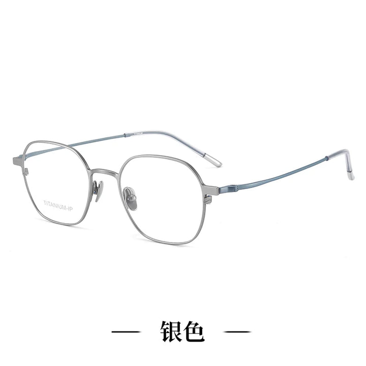 Reven Jate Women's Full Rim Polygon Round Titanium Eyeglasses 8156