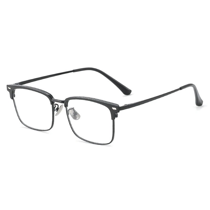 Gmei Unisex Full Rim Square Full Rim Alloy Tr 90 Eyeglasses 8207 Full Rim Gmei Optical C1 Black
