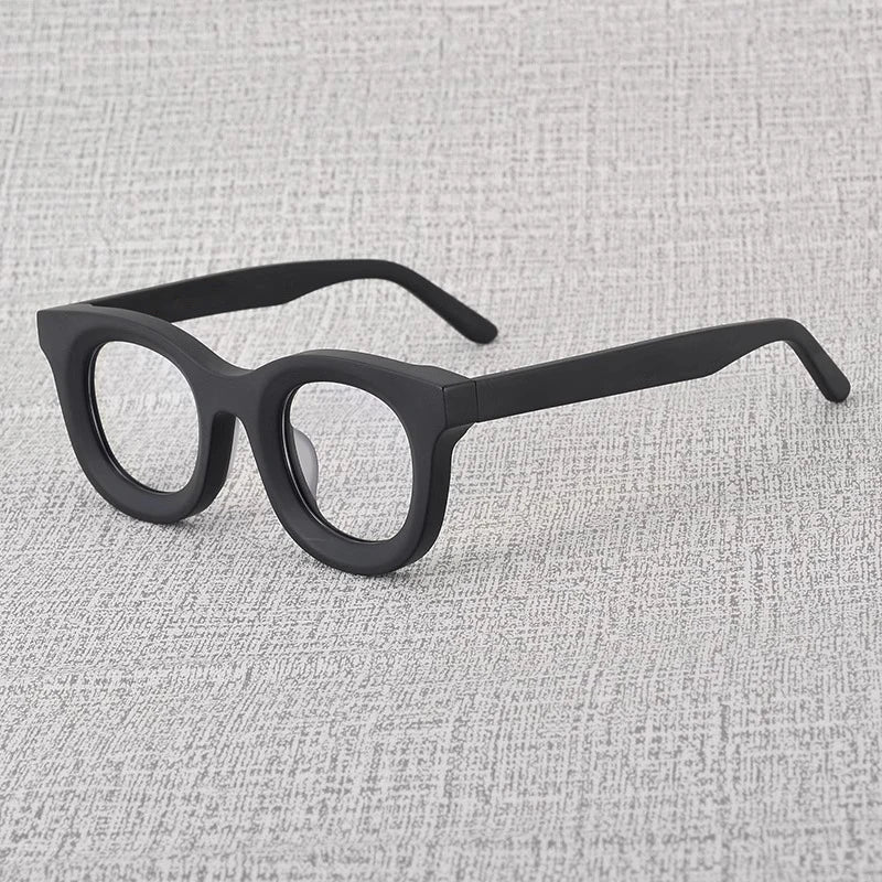 Cubojue Unisex Full Rim Square Acetate Reading Glasses Hmc46 Reading Glasses Cubojue matte black 0