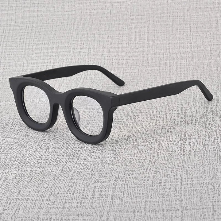 Cubojue Unisex Full Rim Square Acetate Reading Glasses Hmc46 Reading Glasses Cubojue matte black 0