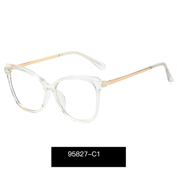 Handoer Women's Full Rim Square Cat Eye Try 90 Alloy Eyeglasses 95827