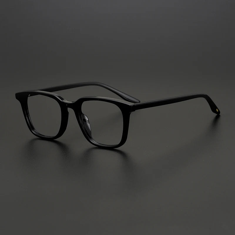 Black Mask Men's Full Rim Square Acetate Eyeglasses 9020 Full Rim Black Mask Black