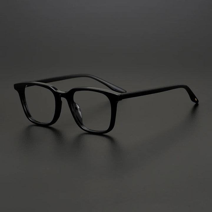 Black Mask Men's Full Rim Square Acetate Eyeglasses 9020 Full Rim Black Mask Black