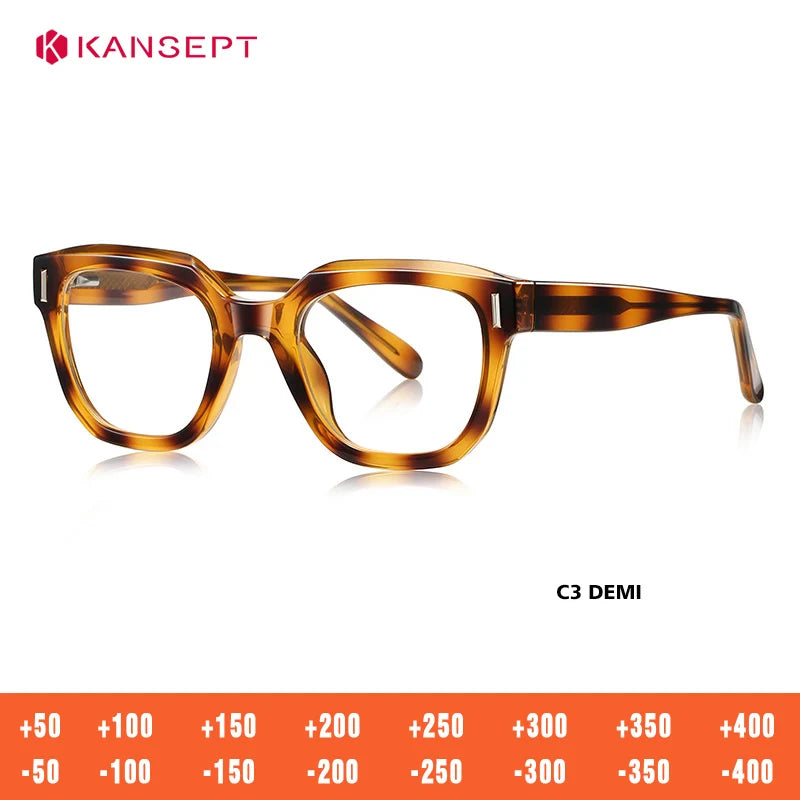 Kansept Unisex Full Rim Square Tr 90 Alloy Reading Glasses 71009