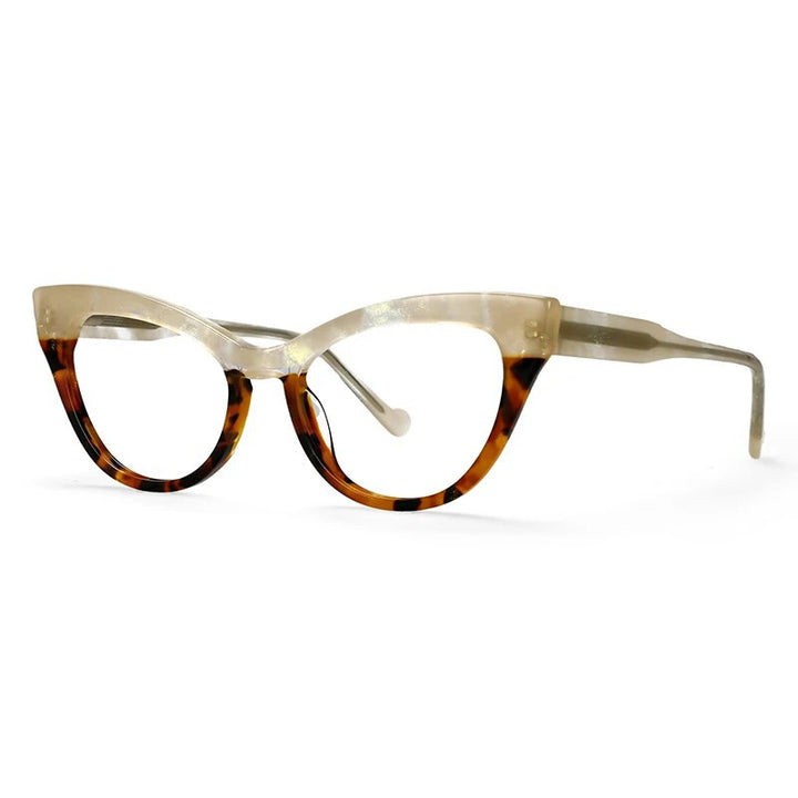 CCspace Unisex Full Rim Cat Eye Acetate Eyeglasses 57008 Full Rim CCspace brown China