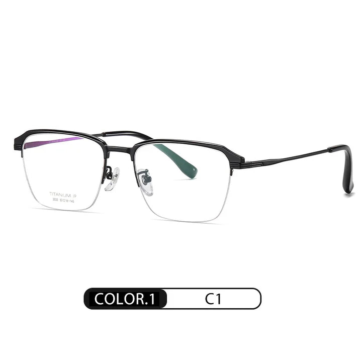 Hotochkin Mens Semi Rim Square Titanium Yj2032 Semi Rim Hotochki C1
