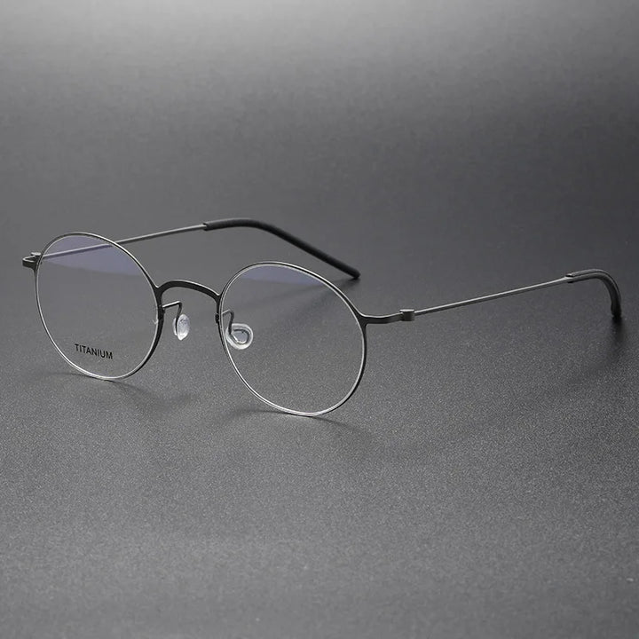 Black Mask Women's Full Rim Round Screwless Titanium Eyeglasses 65504