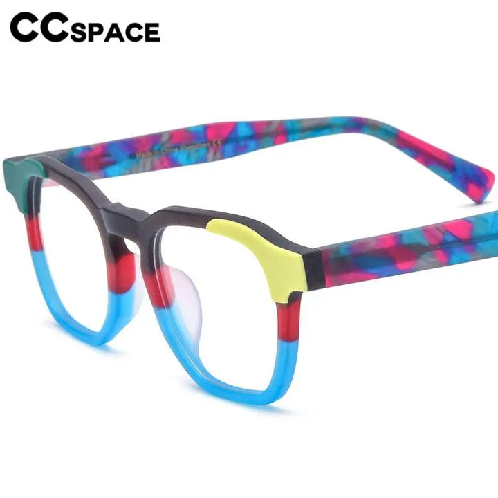 CCspace Unisex Full Rim Square Acetate Eyeglasses 56973 Full Rim CCspace