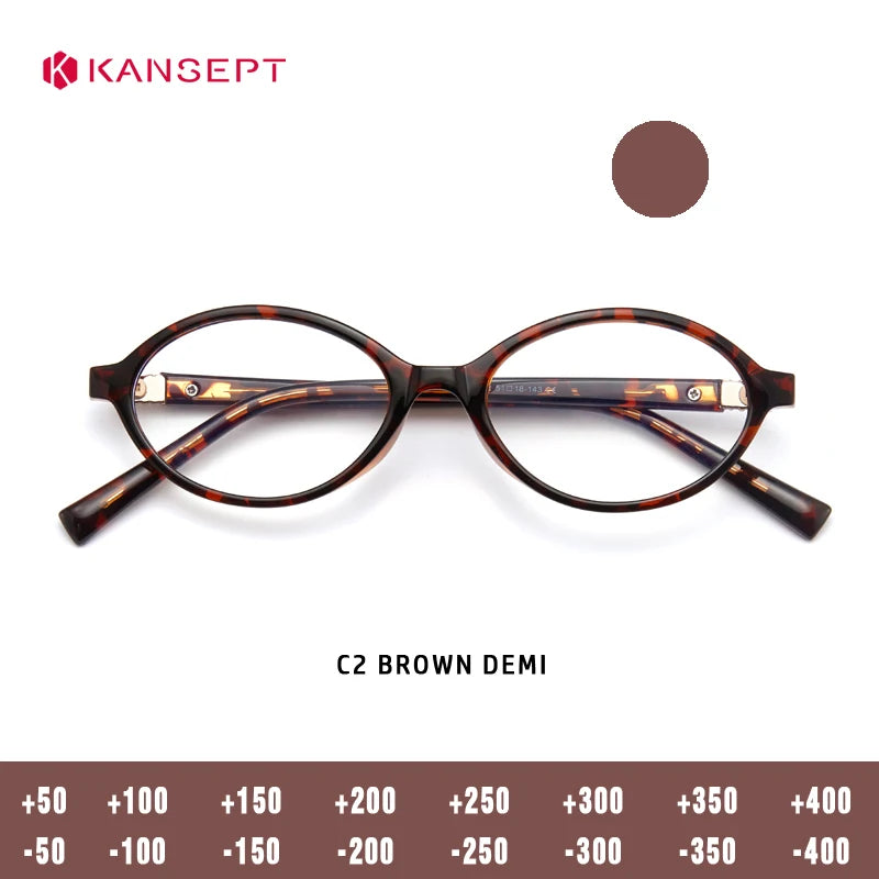 Kansept Women's Full Rim Oval Acetate Reading Glasses 75691 Reading Glasses Kansept TB5691-C2 +300